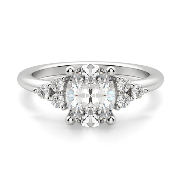 Oval Cut Seven Stone Moissanite Ring for Women's