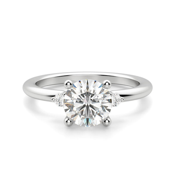 Brilliant Round Cut Three Stone Engagement Ring