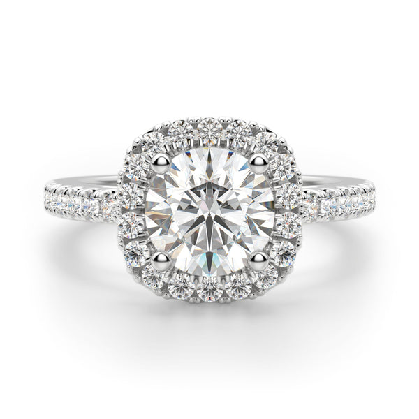 Moissanite Brilliant Round Cut Halo Engagement Ring