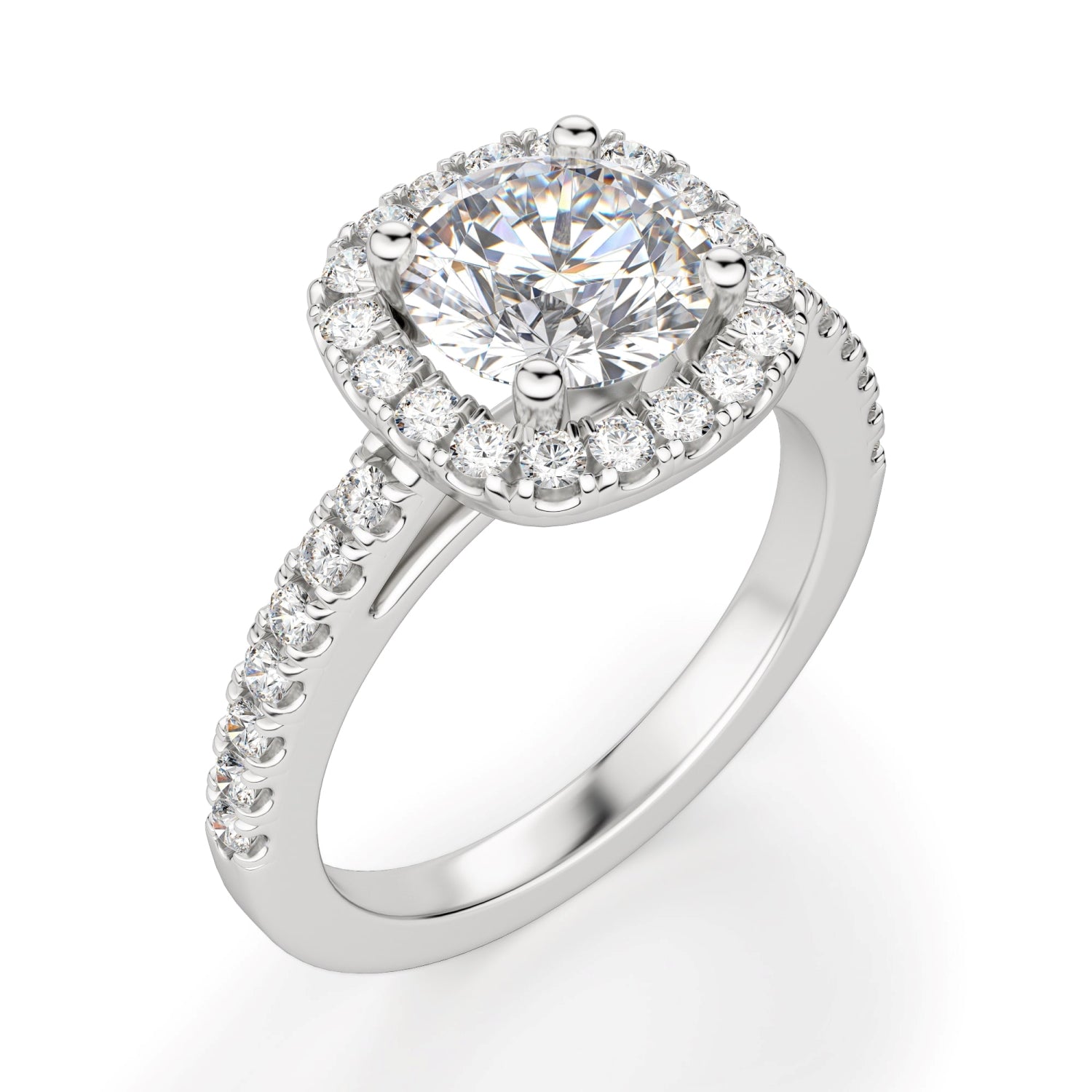 Brilliant Round Cut Halo Engagement Ring