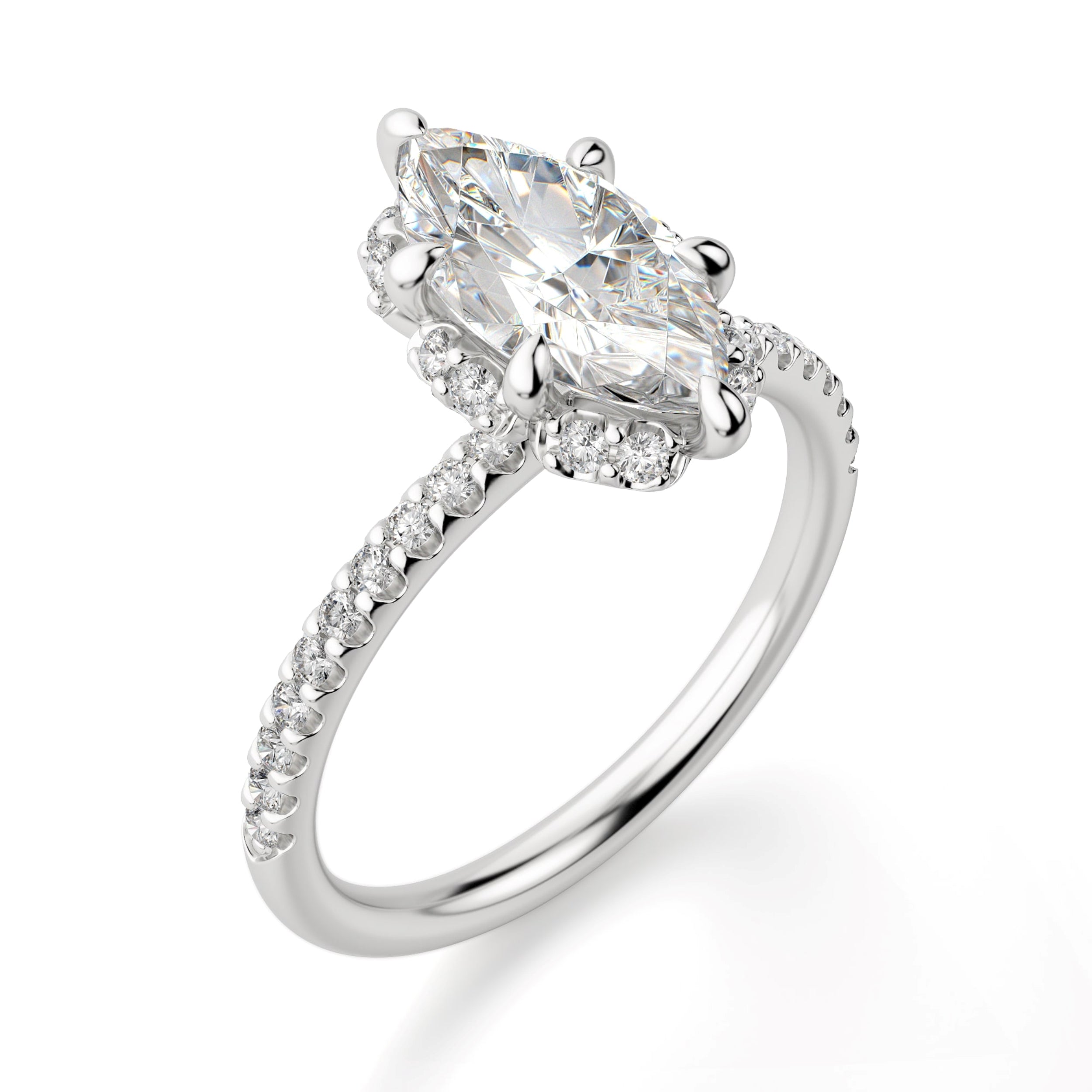 Marquise Cut Halo Engagement Rings