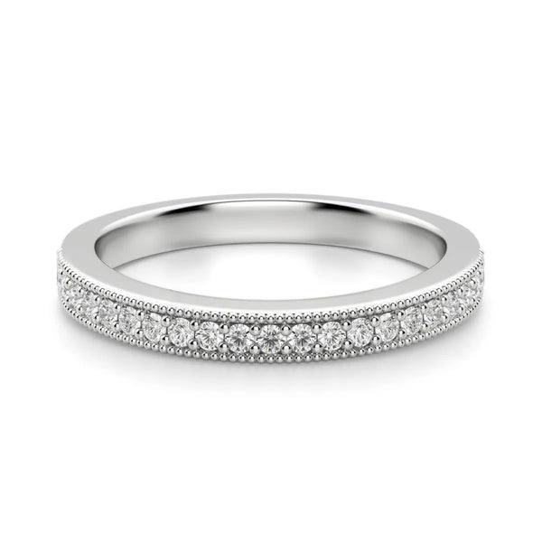Round Cut Half Eternity Wedding Band