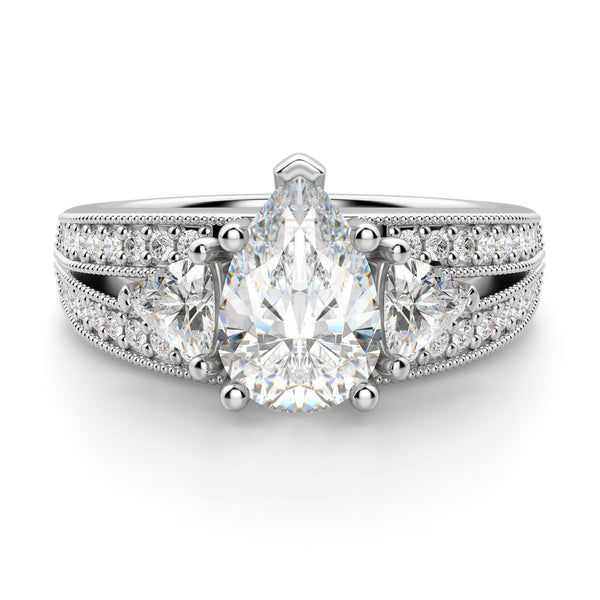 Pear Cut Vintage Moissanite Engagement Ring