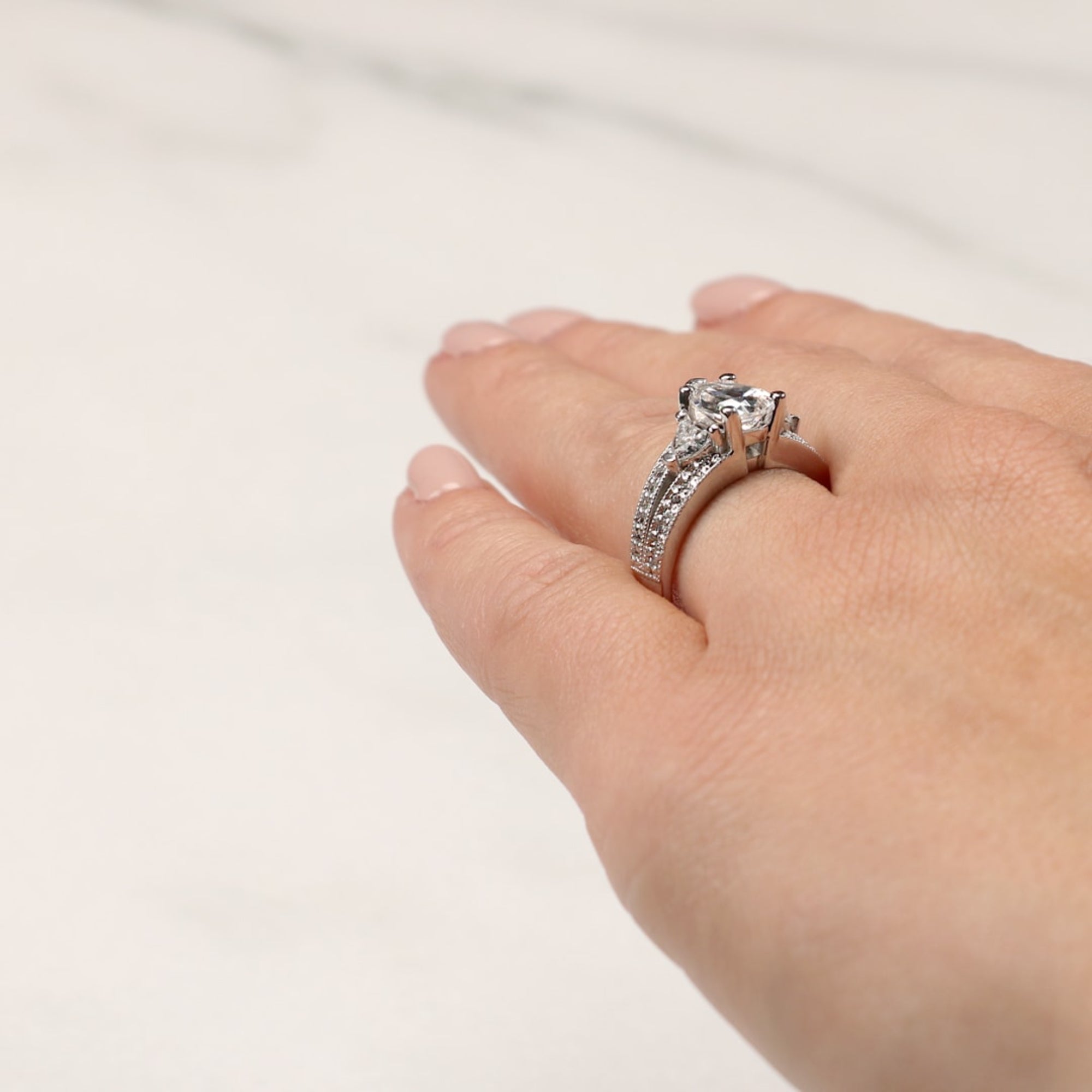 Pear Cut Vintage Moissanite Engagement Ring