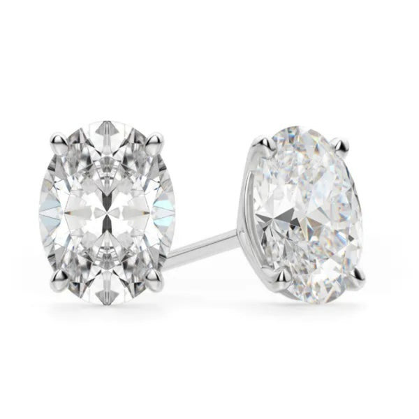 Oval Cut Stud Earrings for Women