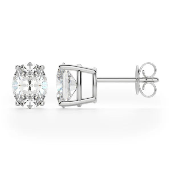 Oval Cut Moissanite Stud Earrings