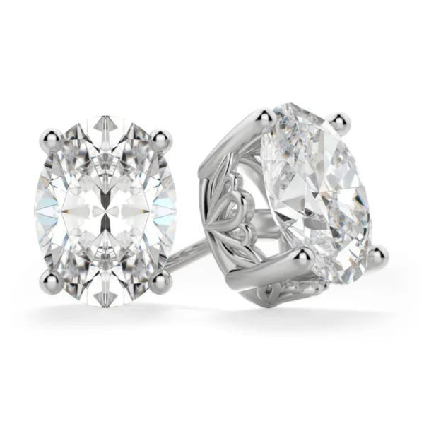 Oval Cut Stud Earrings for Women