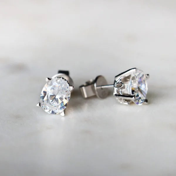 Oval Cut Stud Earrings for Women