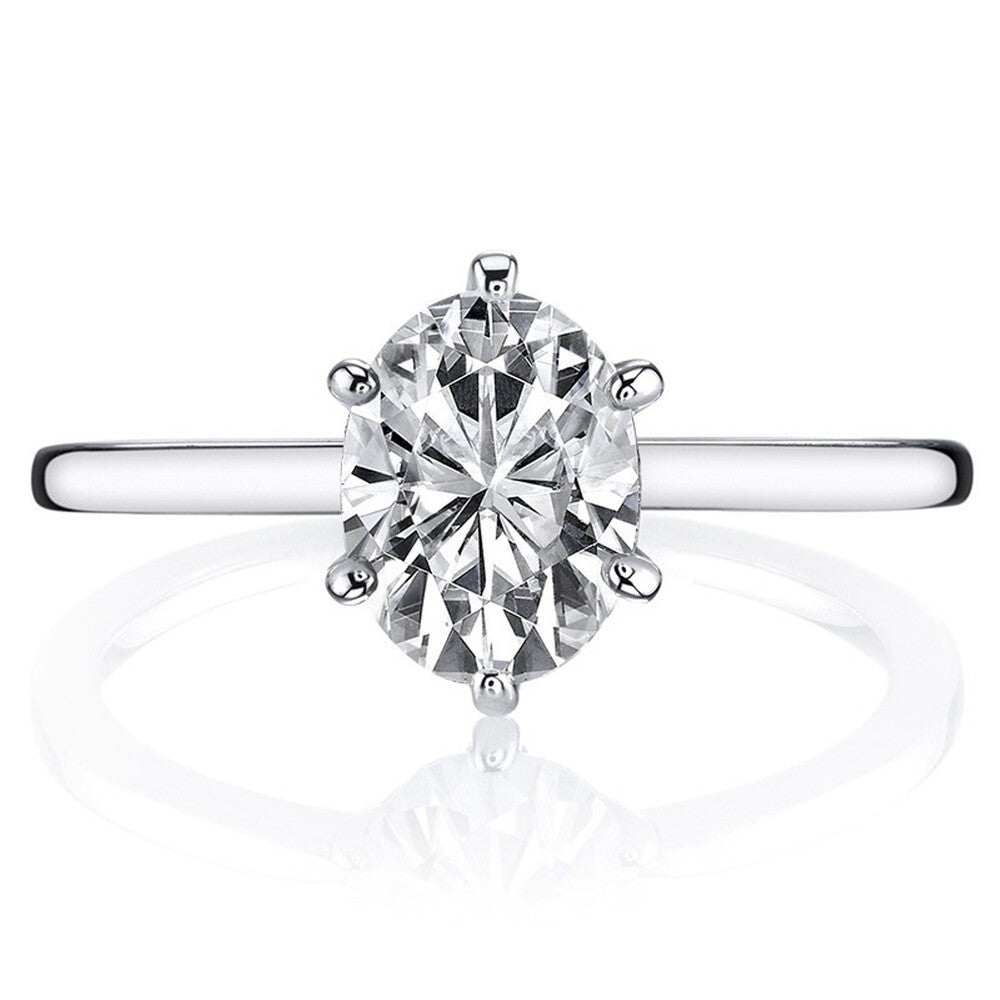 Oval Cut Moissanite Solitaire Engagement  Ring