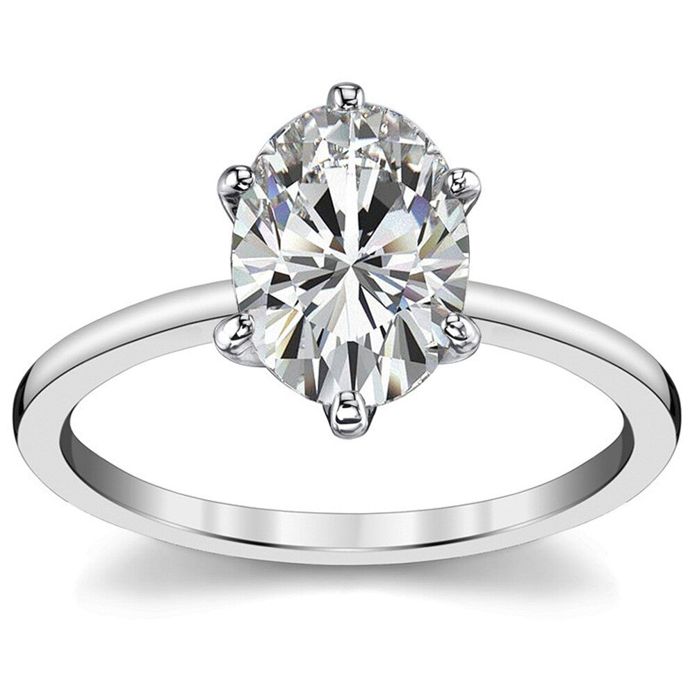 Oval Cut Moissanite Solitaire Engagement  Ring