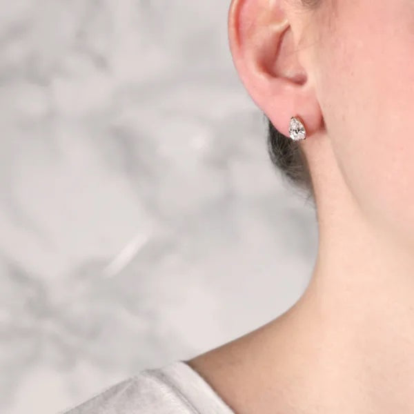 Pear Cut Basket Set Push Pack Stud Earrings