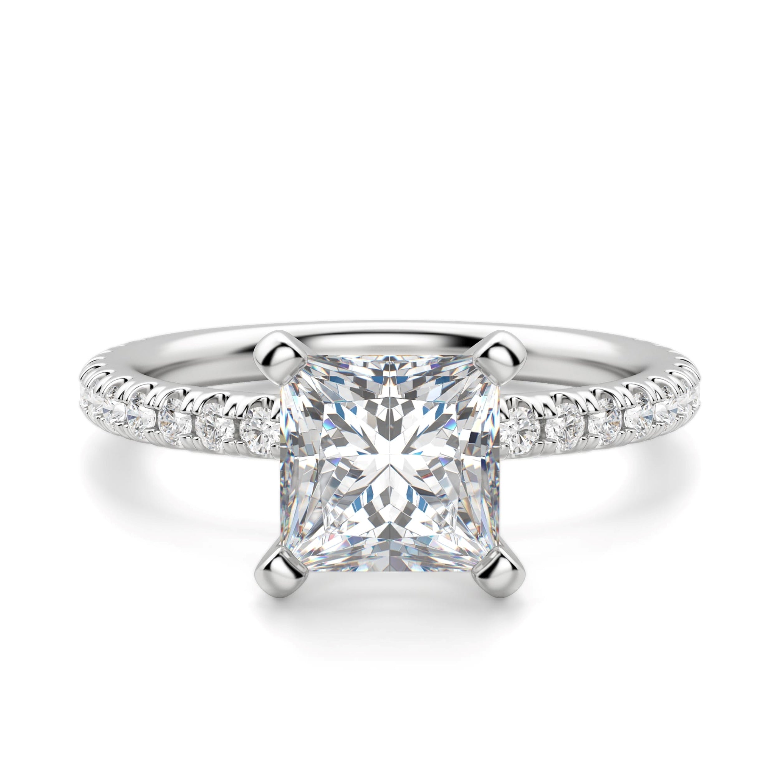 Princess Cut Moissanite Engagement Ring