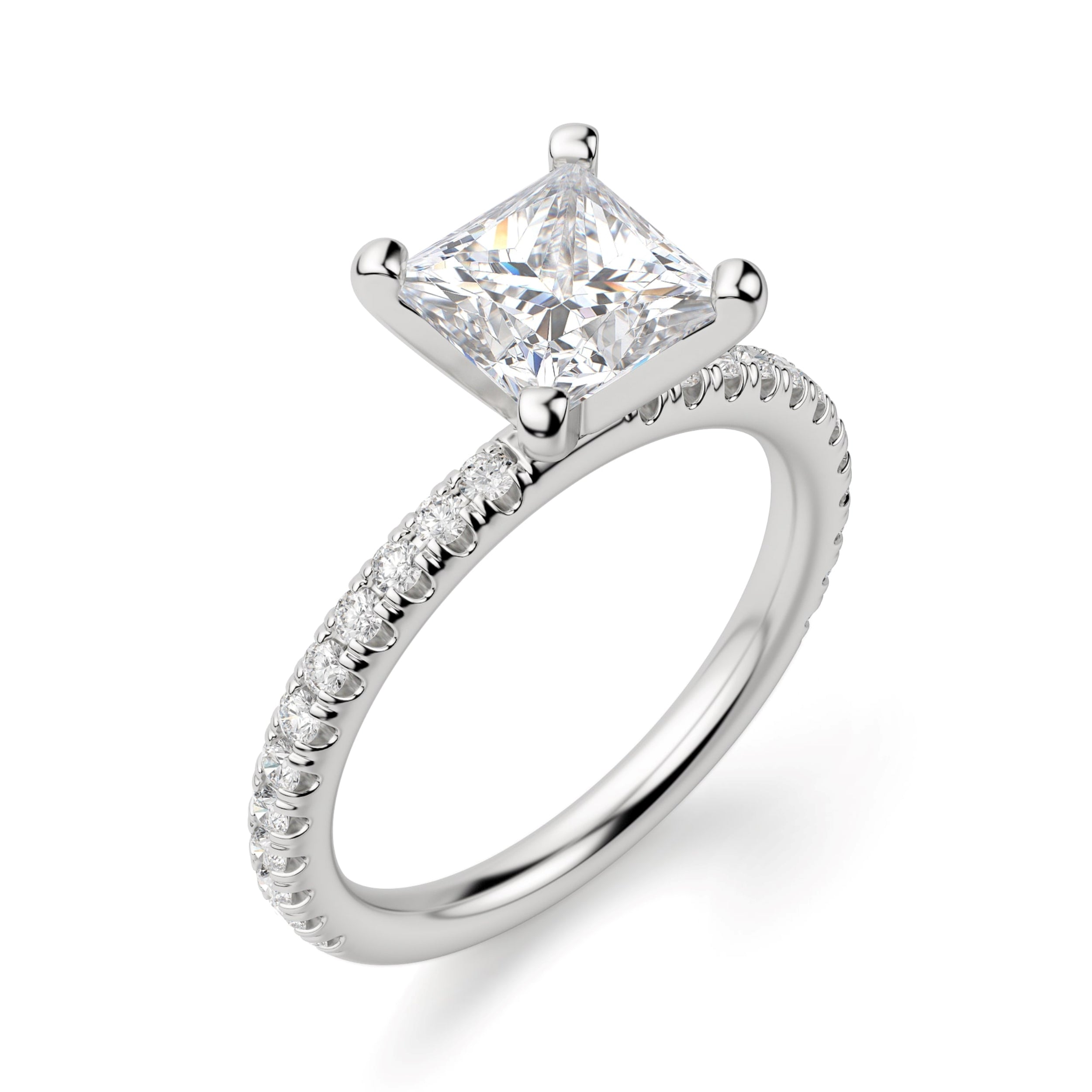 Princess Cut Moissanite Engagement Ring