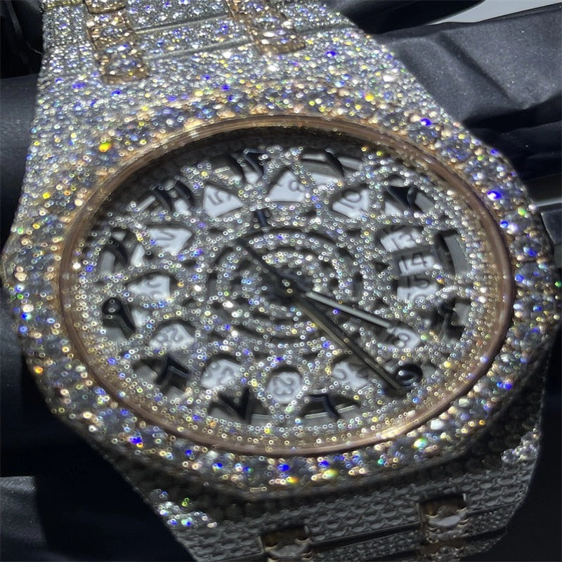 AP Skeleton Iced Out  Hip Hop Luxury Moissanite Diamond Watch