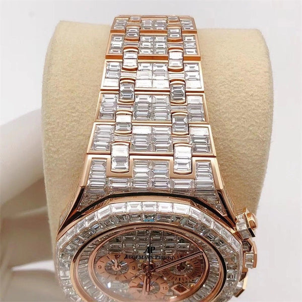 Baguette Cut Moissanite Diamond Watches for Men's