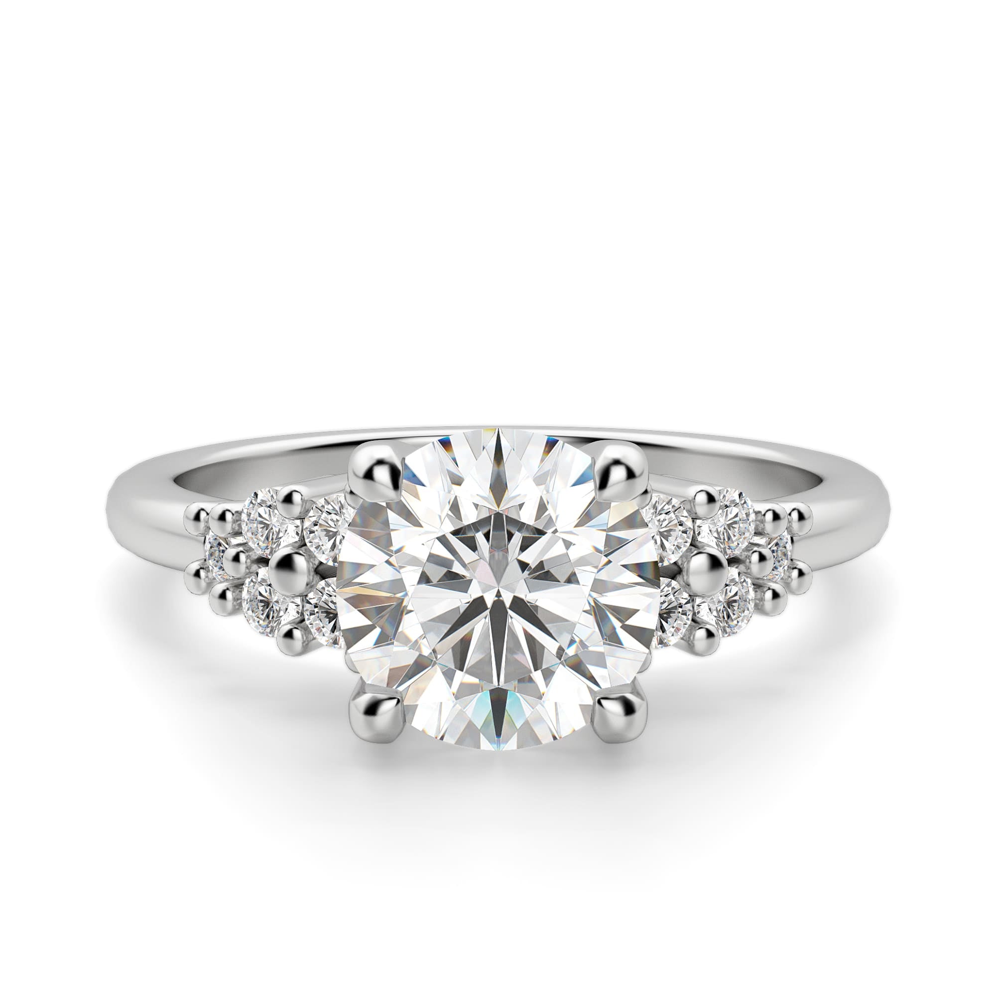 Brilliant Round Cut Moissanite Engagement Ring