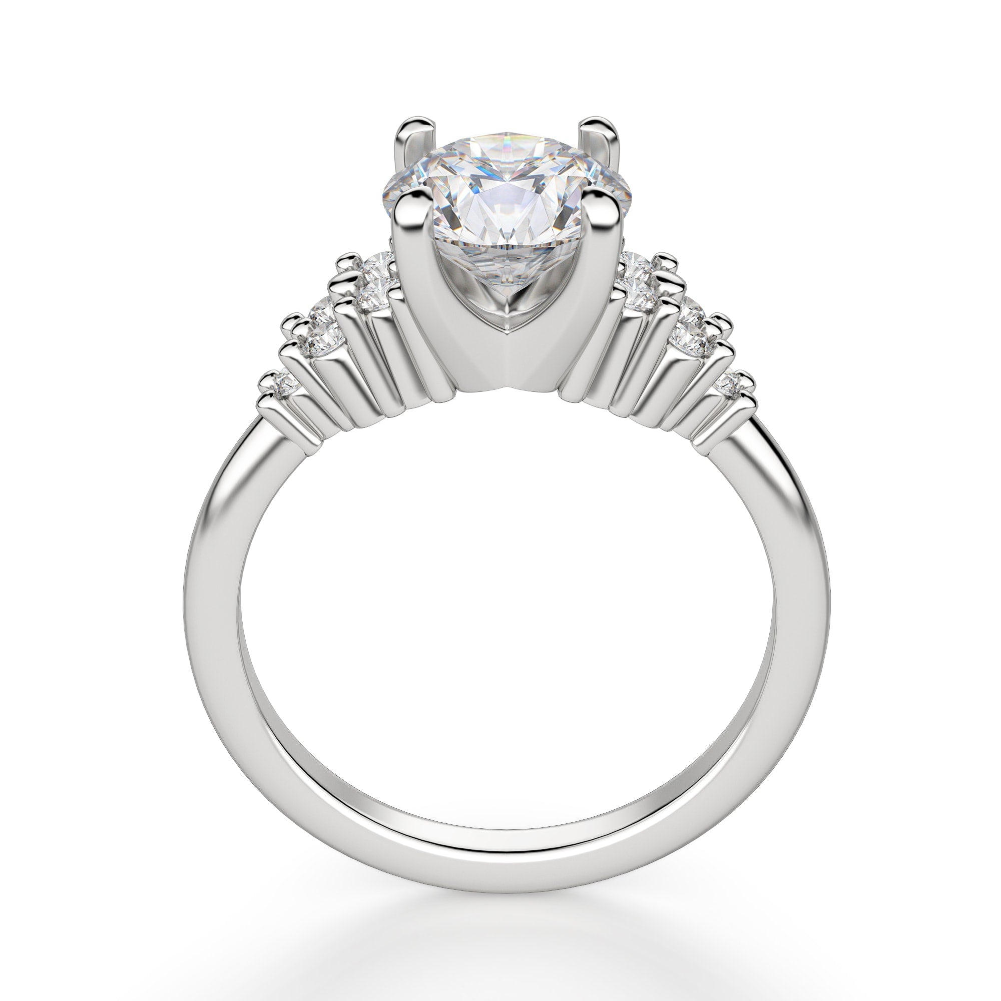 Brilliant Round Cut Moissanite Engagement Ring