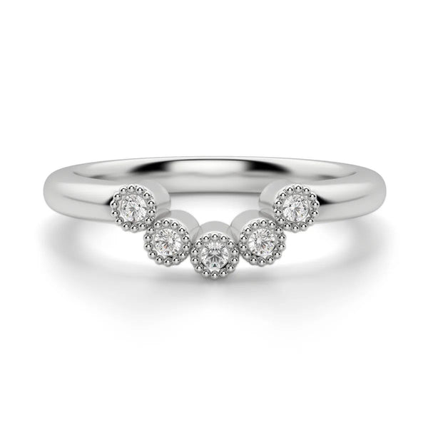 Moissanite Matching Wedding Band Bezel Set