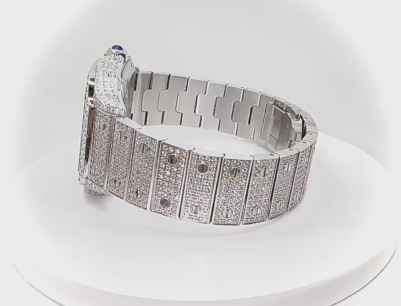 Stainless Steel Moissanite Diamond Full Iced out Watch for Him