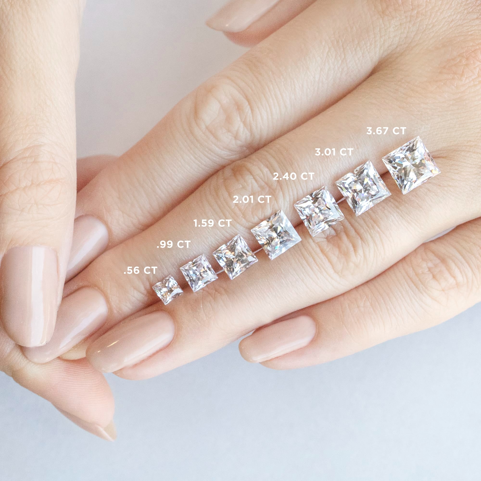 Pave Set Moissanite Princess Cut Engagement Ring