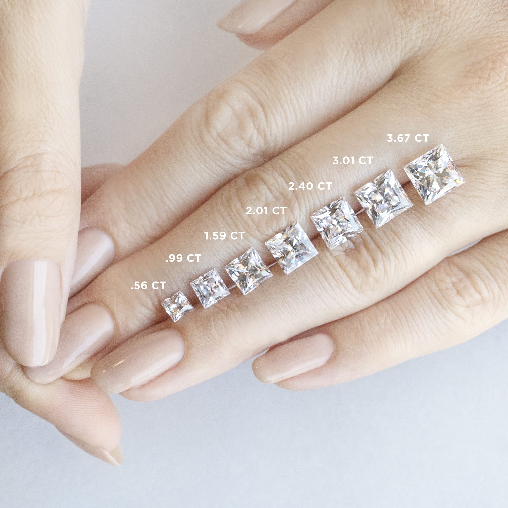 Moissanite Princess Cut Micro Pave Set Engagement Ring