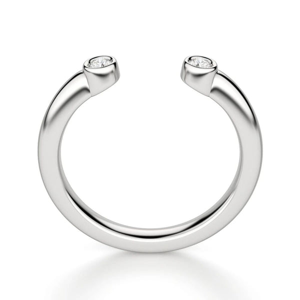 VVS1 Moissanite  Round Cut Open Cuff Wedding Band