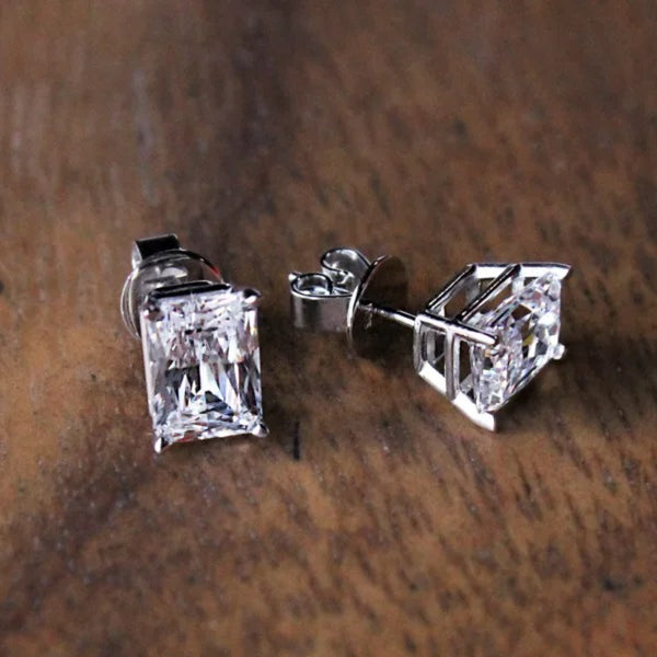 Basket Set Radiant Cut Stud Earrings