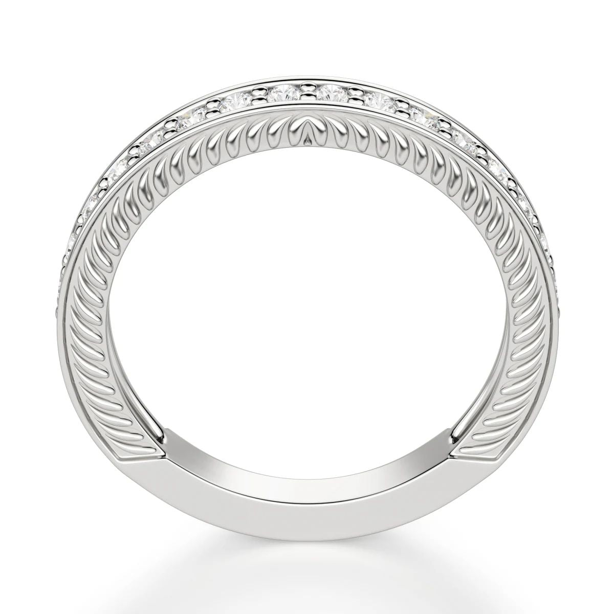 Moissanite Round Cut Art Deco Wedding Eternity Band