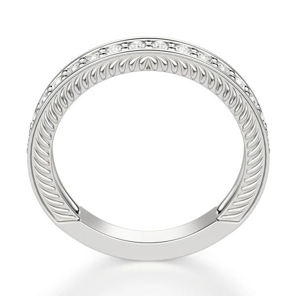Colorless Princess Cut Moissanite Pave Set Wedding Band