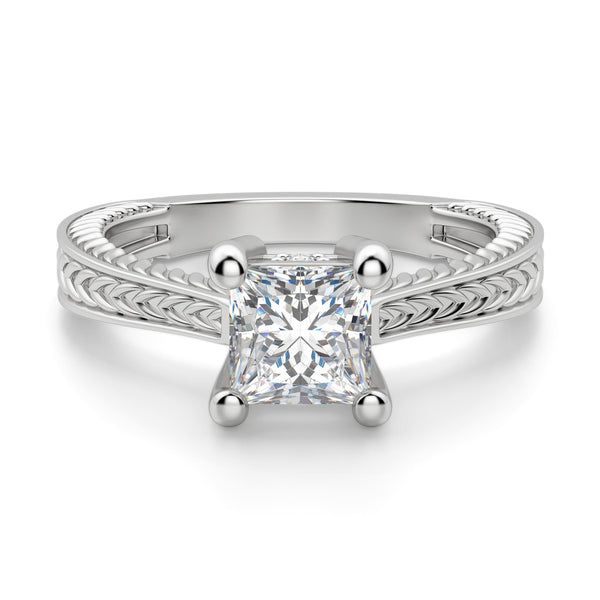 Solitaire Princess Cut Moissanite Engagement Ring