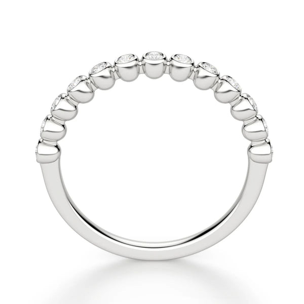 Round Cut Bezel Set Matching Wedding Band