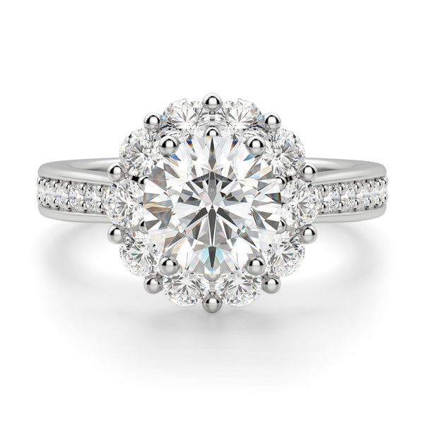 Brilliant Round Cut Moissanite Halo Engagement Ring