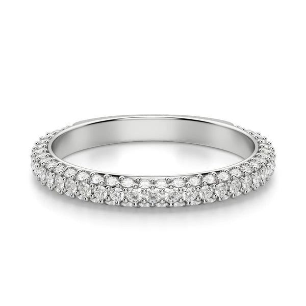 Moissanite Round Cut Matching Wedding Band