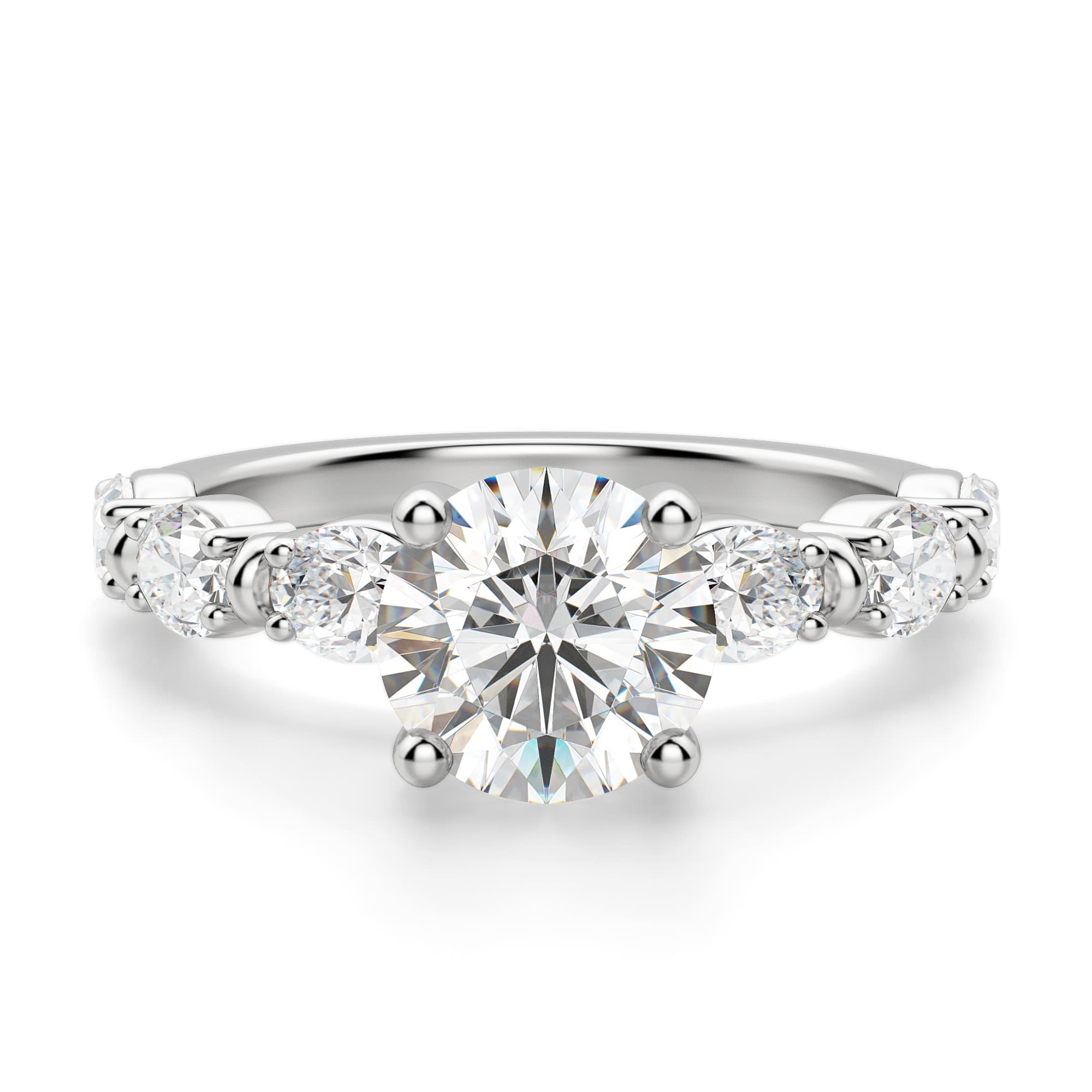 Brilliant Round Cut Pave Set Vintage Engagement Ring