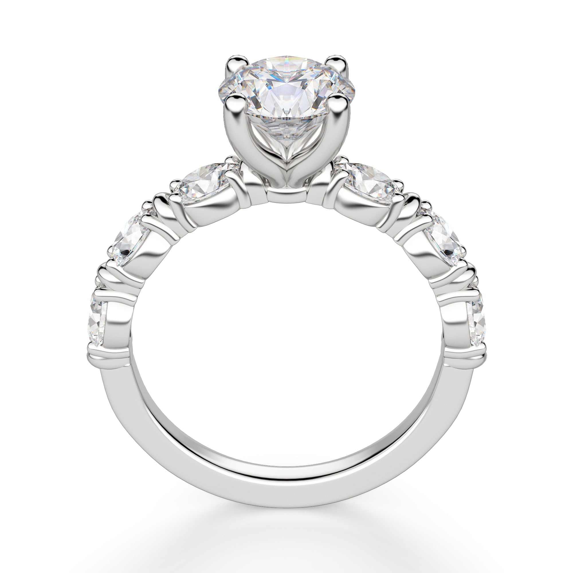 Brilliant Round Cut Pave Set Vintage Engagement Ring