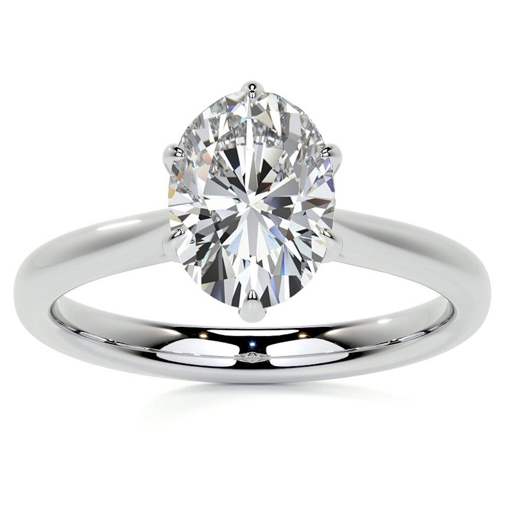 Oval Cut Moissante Solitaire Diamond Ring For Women