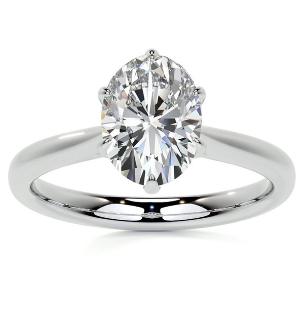 Oval Cut Moissante Solitaire Diamond Ring For Women