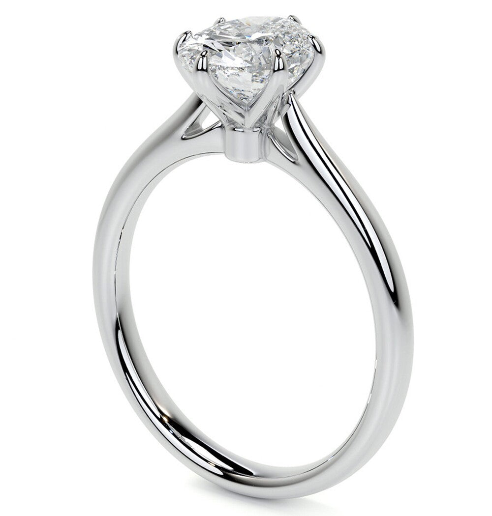 Oval Cut Moissante Solitaire Diamond Ring For Women