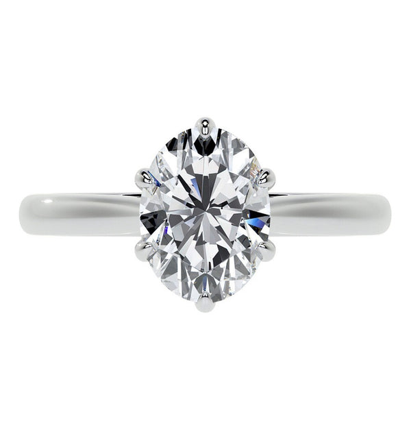 Oval Cut  Lab Grown Diamond Solitaire Ring For Women