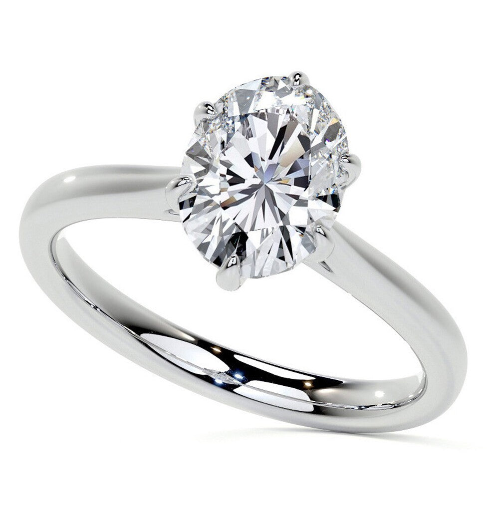Oval Cut Moissante Solitaire Diamond Ring For Women