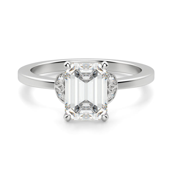 Emerald Cut Art Deco Moissanite Engagement Ring