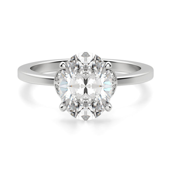 Oval Cut Art Deco Moissanite Engagement Ring