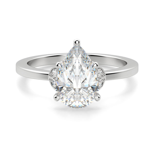 Pear Cut Art Deco Moissanite Engagement Ring