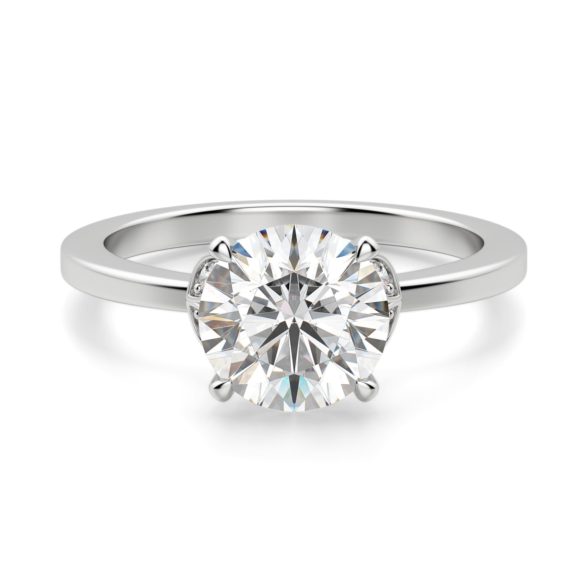 Brilliant Round Cut Art Deco Moissanite Engagement Ring