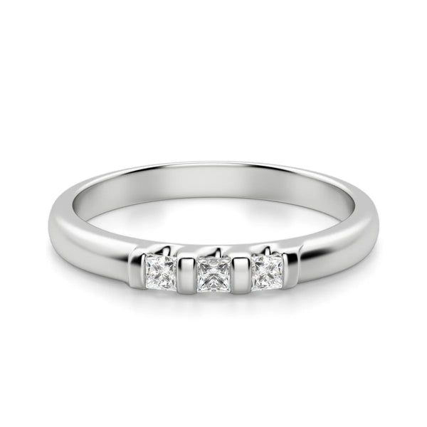 Princess Cut Moissanite Matching Wedding Band