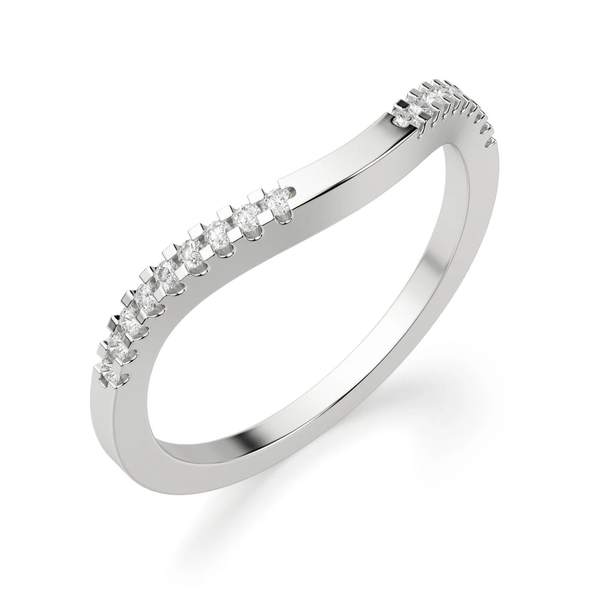 Moissanite Curved Wedding Band