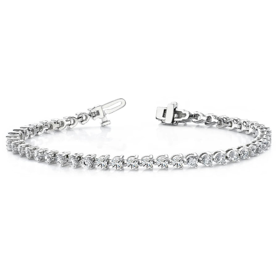 Round Cut Moissanite Tennis Bracelet For Birthday Gift