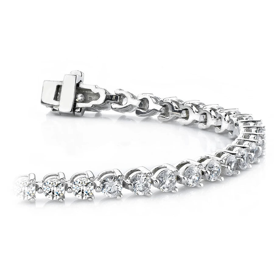 Round Cut Moissanite Tennis Bracelet For Birthday Gift