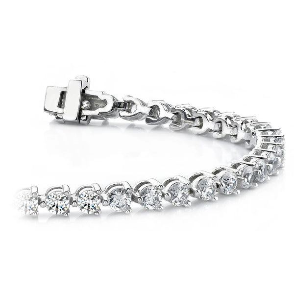 Round Cut Moissanite Tennis Bracelet For Birthday Gift