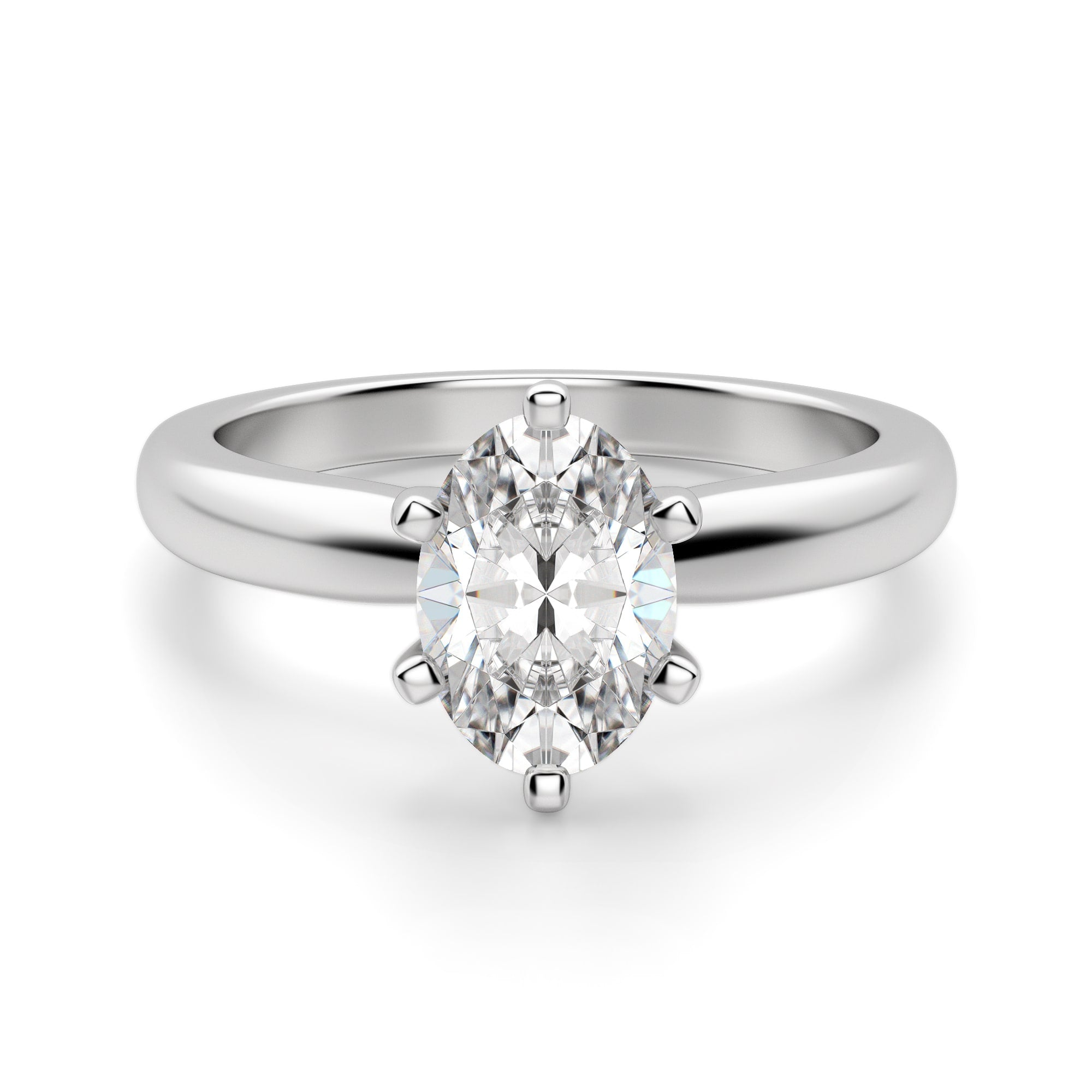 Oval Cut Moissanite Solitaire Engagement Ring